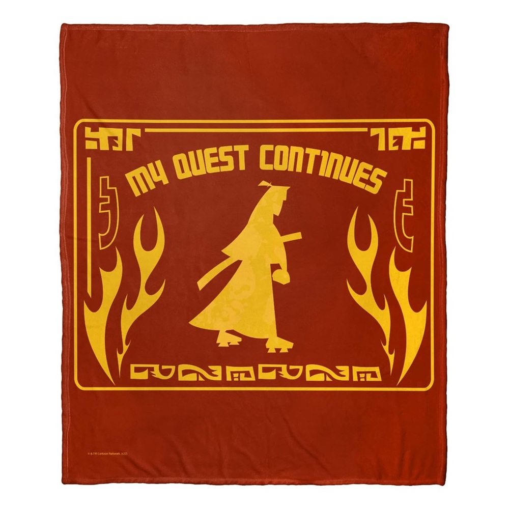 Cartoon Network Samurai Jack Red and Yellow Graphic “My Quest Continues” Throw